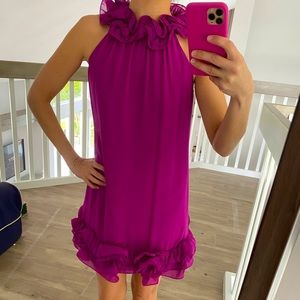 Size 1 Ted baker pink ruffle dress